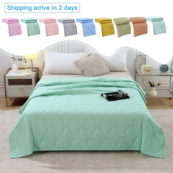 Skegnu Summer Savings Skin-friendly Plain Printed Washed Cotton Summer Quilt Ventilation Breathable Quilt 100x150cm/39.37x59.5in