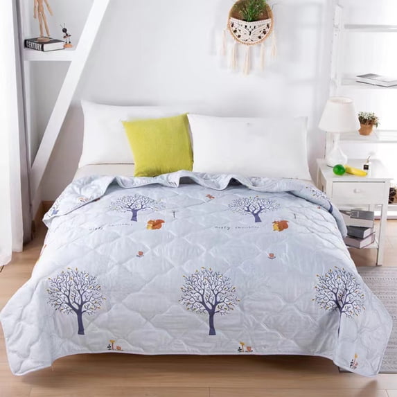 Skegnu Summer Savings Skin-friendly Plain Printed Washed Cotton Summer Quilt Ventilation Quilt Breathable for Summer