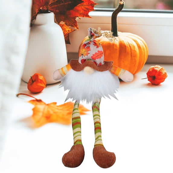 Skegnu Thanksgiving Decorations Harvests Festival Long Legs Faceless Doll Fall Glows Maple Leaf Rudolph Doll Scene Decoration Fall Decorations for Home on Clearance