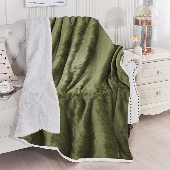 Skegnu Throw Blankets Thickened Double Layer Double Sided Fleece Blanket Flannel Lamb Fleece Blanket Sofa Blanket Warm Fleece Winter Quilt 70x100cm