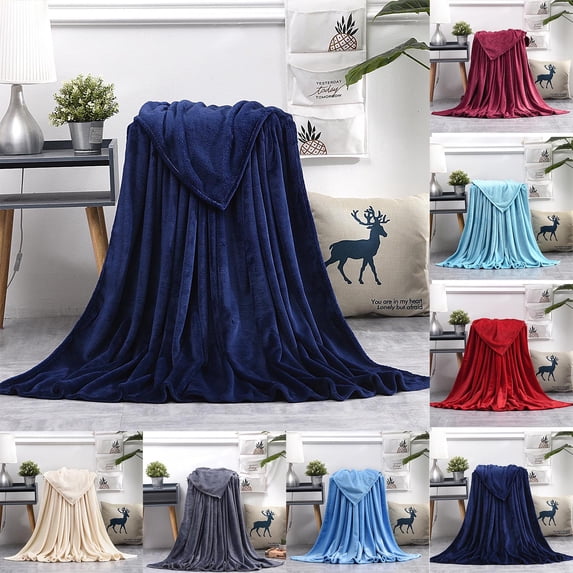 Skegnu Up to 50% off Super Soft Warm Warm Micro Plush Fleece Blanket Throw Rug Sofa Bedding on Clearance