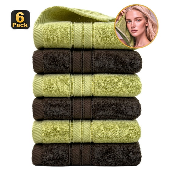 Skegnu Washcloths Sets 6 Pack Color Mixing Towels Set Soft And Highly Absorbent 400GSM Towels For Bathroom Gym Shower Hotel And Spa
