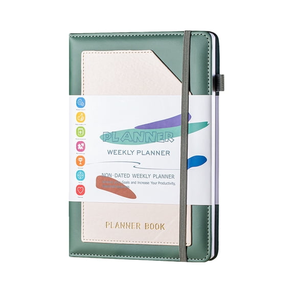 Skegnu Wide-edge Notebook Undated Schedule Planner Weekly Plan A5 Monthly Plan Notebook English Shop All Great Gifts for Less