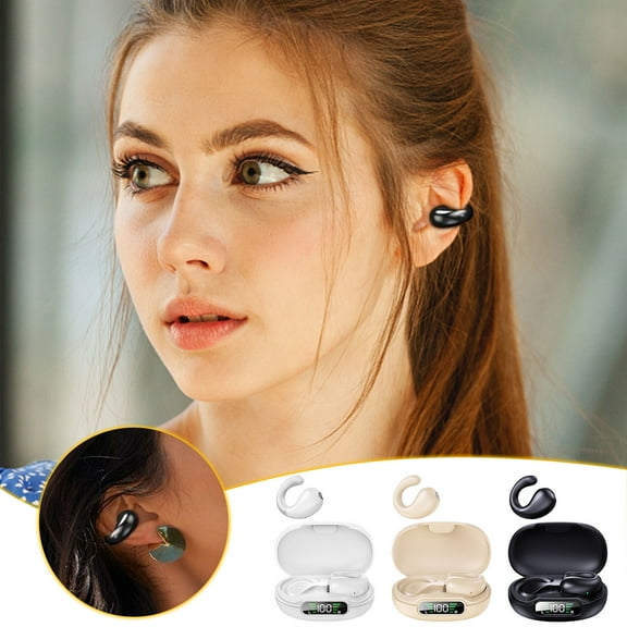 Skegnu Wireless Earbuds Earphones Wireless Bluetooth Holiday Gift Finder Wireless Earclip Conduction Bluetooth Earphones For Noise Reduction And Non Ear Running Earphones Great Gifts for Less