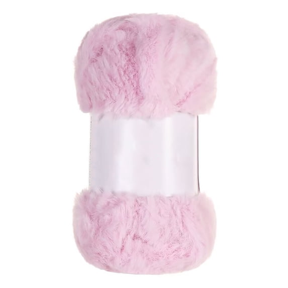 Skeins Faux Fur Yarn Soft Fluffy Chunky Fuzzy Yarn for Crocheting Hat Shawls, Pink 20*13cm