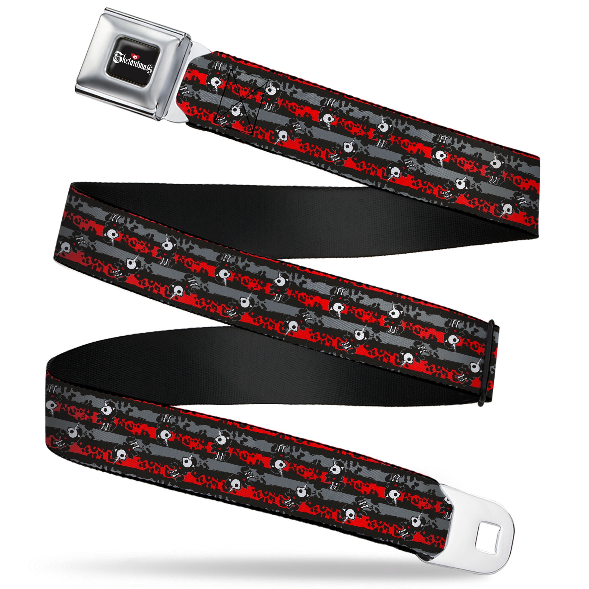 Buckle-Down 1.0-Inch Wide Stripe Lanyard – Black/Red Stretchy Nylon With Stainless Steel Clip