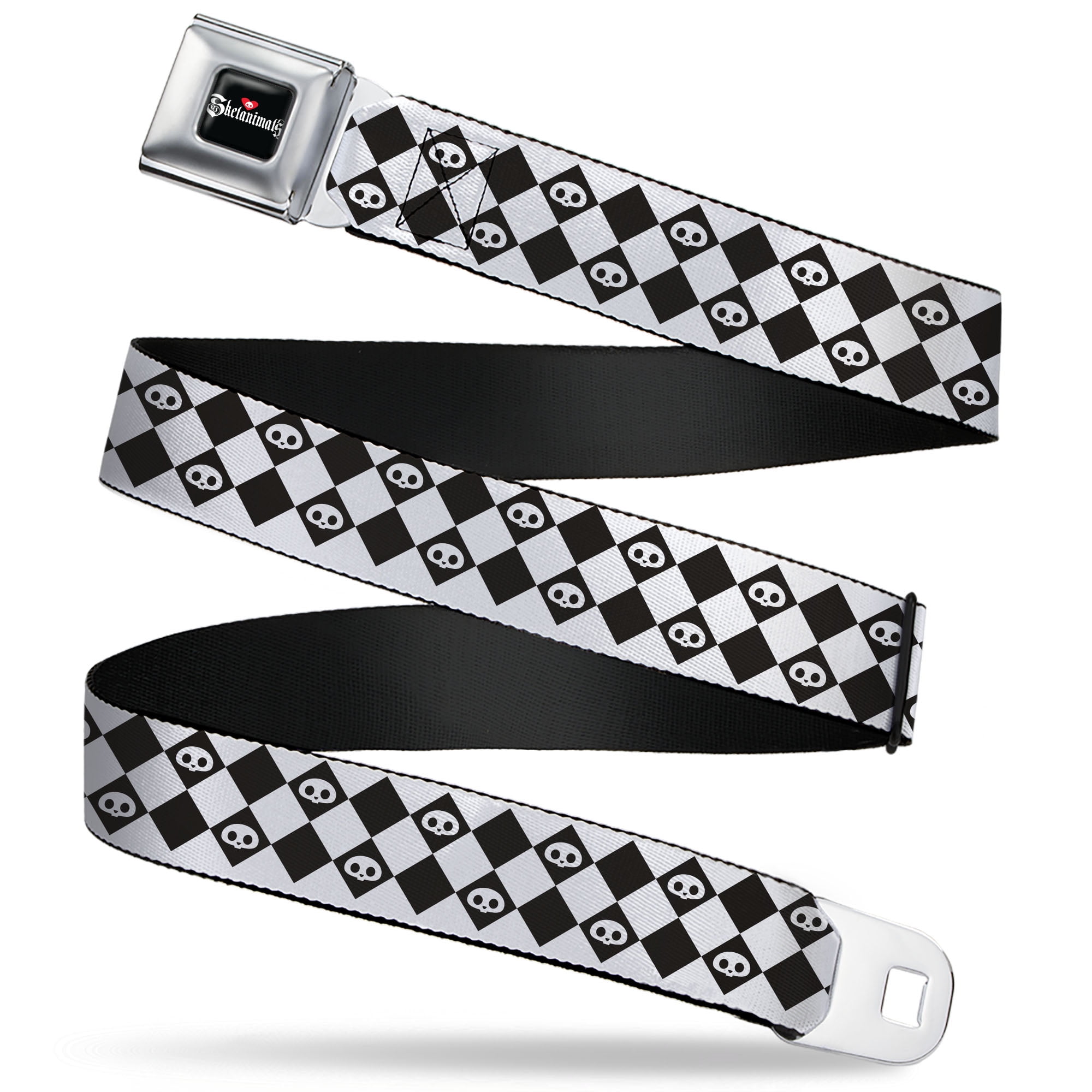 Skelanimals Belt, Seatbelt Buckle Belt, Skelanimals Face Logo