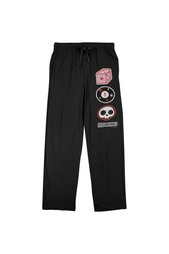 Skelanimals Icons Adult Black Sleep Pajama Pants-Medium