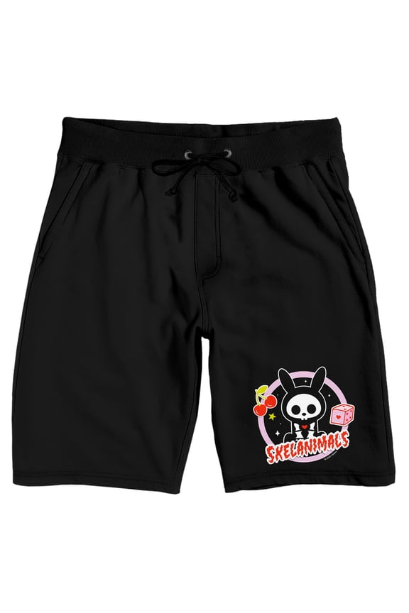 Skelanimals Jack Logo Women's Black Sleep Pajama Shorts-Medium