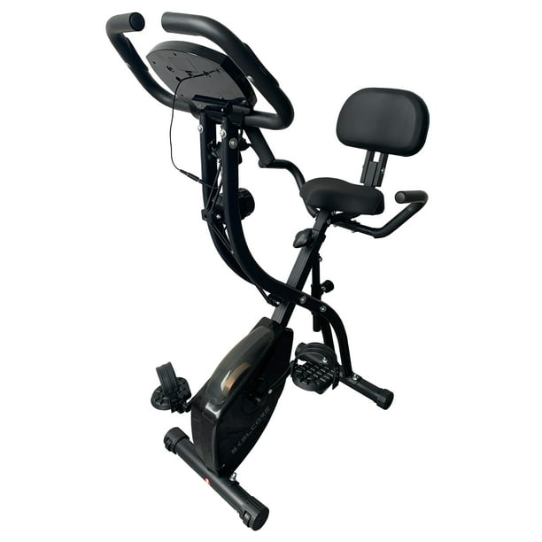 Skelcore 3in1 Folding Exercise Bike with 8 Resistance Levels, Black