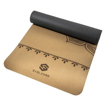 Skelcore 4mm Luxury Cork Yoga Mat, Non-Slip Exercise Mat