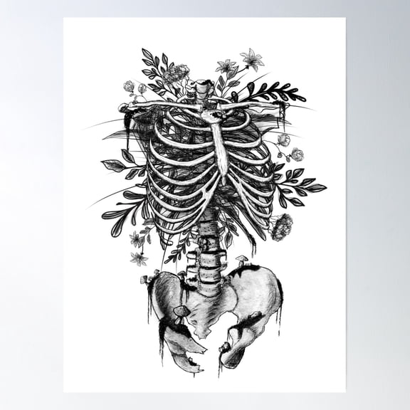 Skeleplanter Poster Wall Art, Modern Wall Decor, 12x18 UNFRAMED
