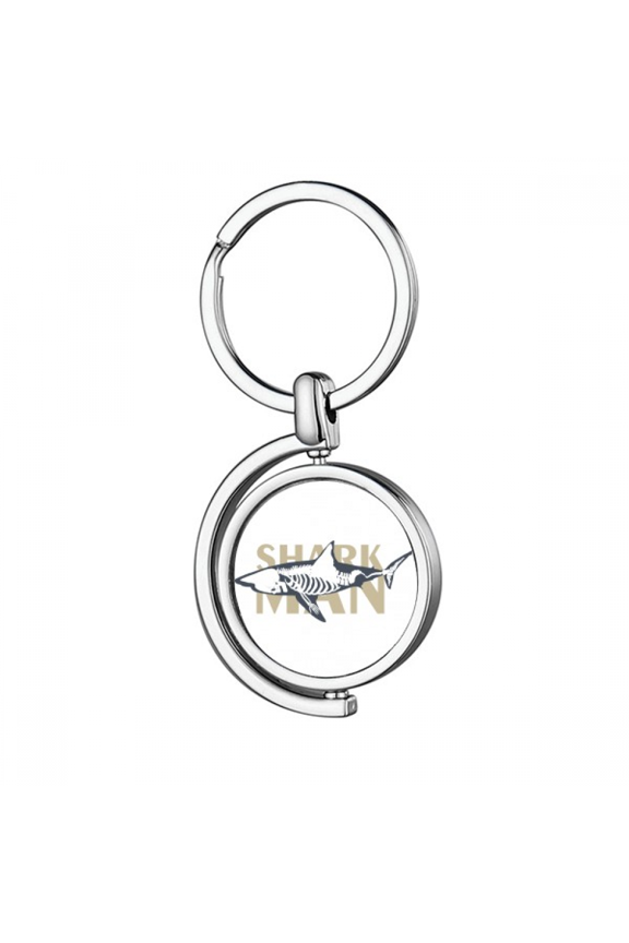 Skeletal Changes Sharks Art Deco Fashion Rotating Keychain Metal Keyring Holder