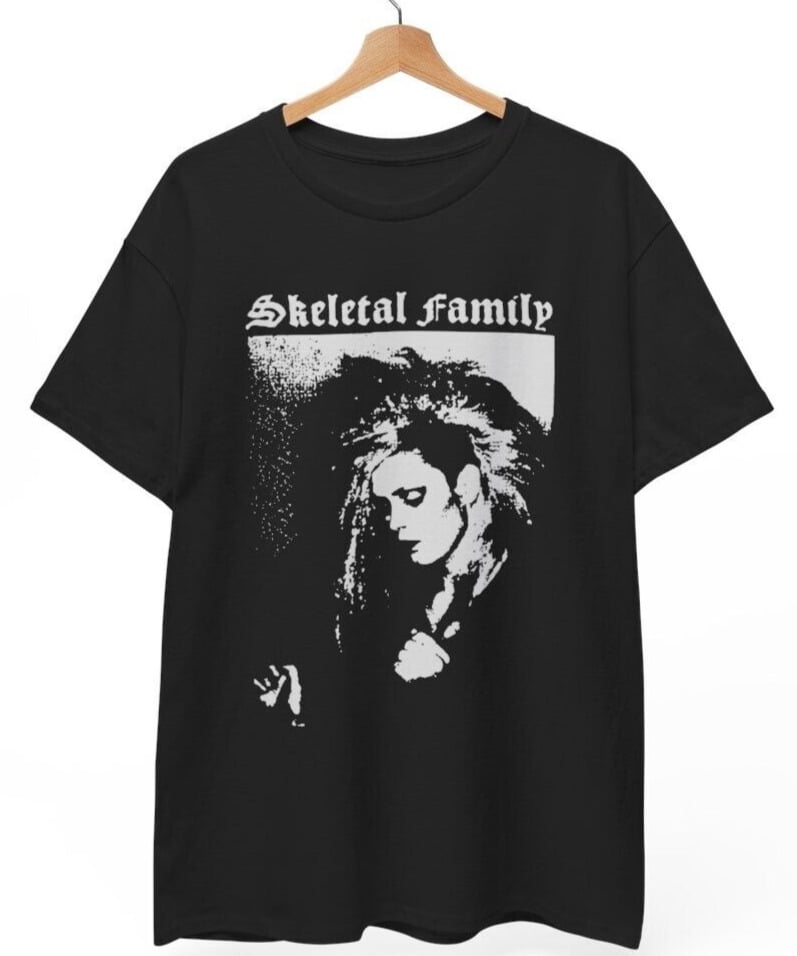 T-shirt Skeletal Family Siouxsie Bauhaus — Style Gothique Punk, Unisexe, Coton, Fait Aux États-Unis