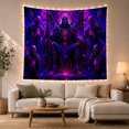 thumbnail image 1 of Skeletal Figure Seated with Upon Elaborate Throne Main, Spooky Gothic for Gothic Decor Fans, Dark Art Decor, Halloween Gift, Tapestry Wall Hanging for Bedroom and Dorm, 1 of 7
