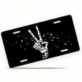 thumbnail image 1 of Skeletal Peace Sign Funny Personalized License Plate Rust-proof Stainless Steel Metal License Plate Suitable For Men And Women 12.2" x 6.2", 1 of 7