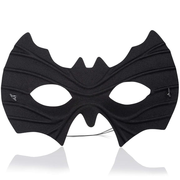 Skeleteen Bat Eye Mask Costume - Superhero Black Bat Face Mask with Adjustable Fit for Adults and Kids