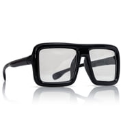 Skeleteen Black Oversized Thick Glasses   Shiny Square Frame Old Man Nerd Costume Accessory Clear Lens Spectacles for Adults and Children