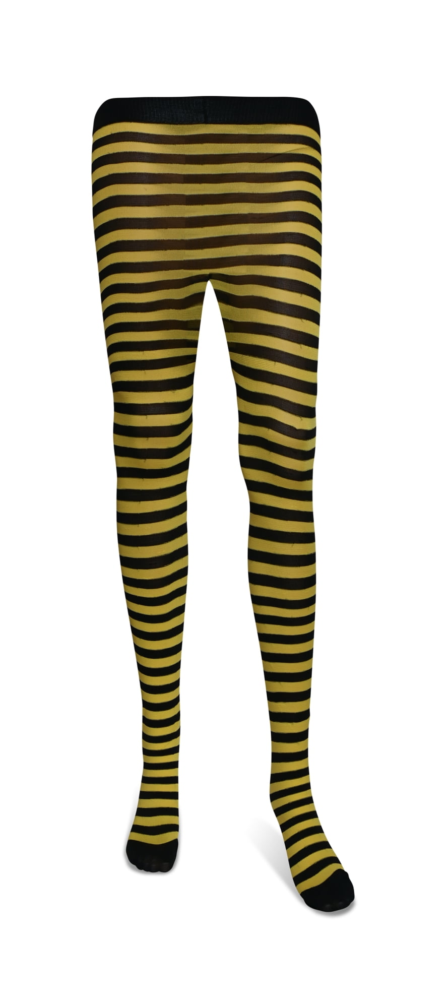 Skeleteen Black and Yellow Tights - Striped Nylon Bumble Bee Stretch  Pantyhose Stocking Accessories for Every Day Attire and Costumes for Teens  and