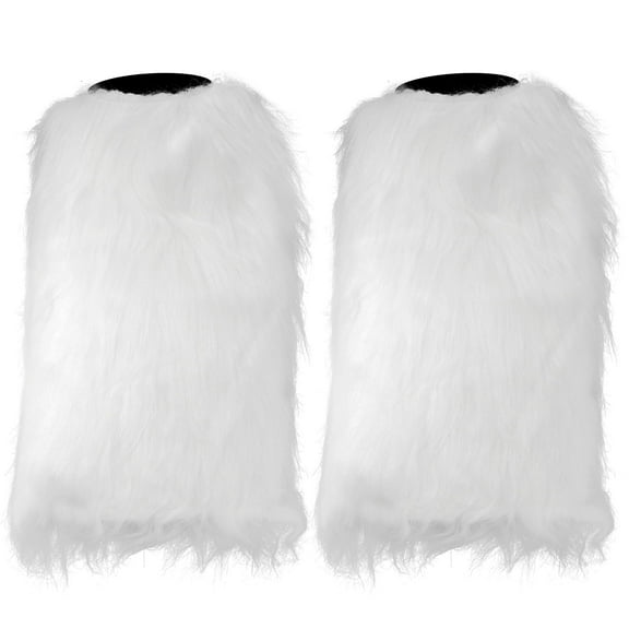 Skeleteen Boot Cuff Leg Warmers - Fluffy White Faux Fur Boots Warmer Cuffs for Women and Girls