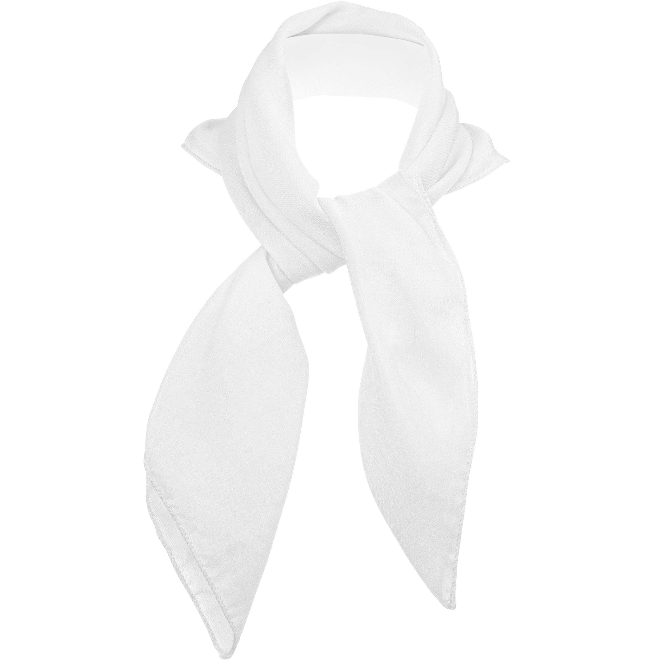 Skeleteen Chiffon Head Neck Scarf - White Classic Retro Sheer Square Head  Scarves Handkerchiefs Handbag Ties for Women and Girls 