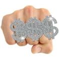 thumbnail image 1 of Skeleteen Dollar Sign Costume Ring - Money Symbol Jewelry Three Finger Gangster Ring for Men and Women, 1 of 7