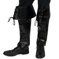 thumbnail image 1 of Skeleteen Faux Leather Pirate Boots - Over The Shoe Black Costume Boots Accessories with Cuffs and Laces for Medieval and Renaissance Costumes for Adults and Children, 1 of 6