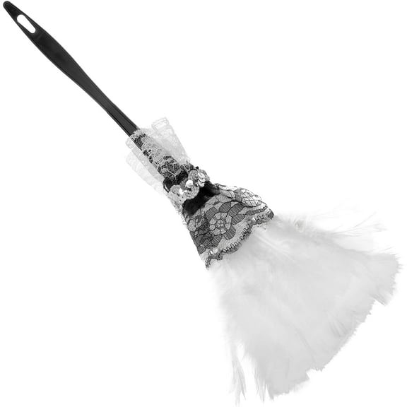 Skeleteen French Maid & Beauty and the Beast Feather Duster Maid Costume Accessory Set, with Lace Trim