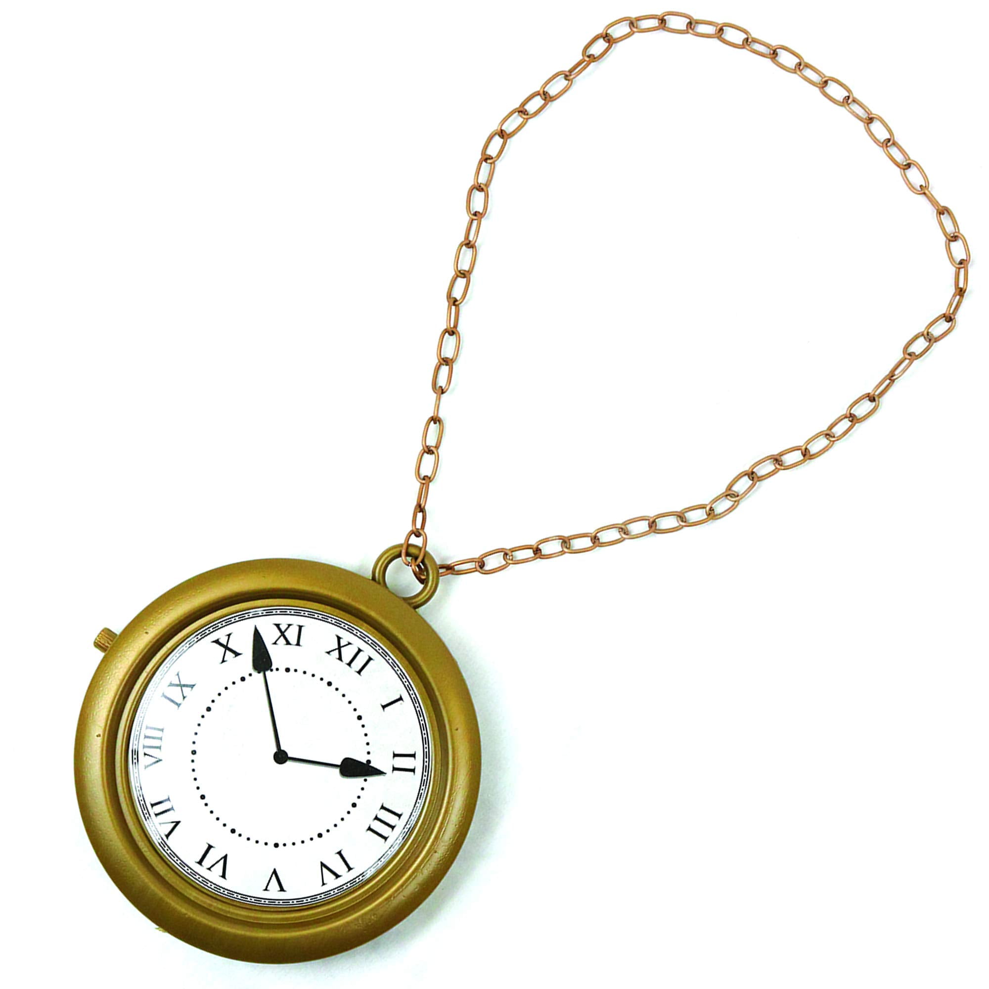 Skeleteen Jumbo Gold Clock Necklace White Rabbit Clock Hip Hop Rapper Clock 1 Piece