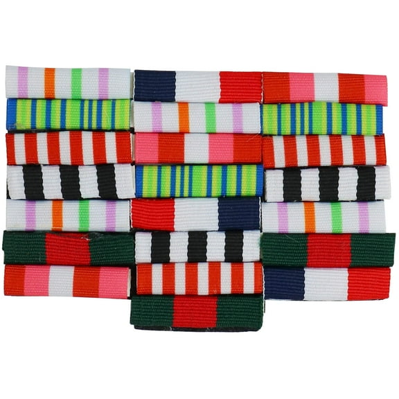 Skeleteen Military Combat Medal Ribbons - Pretend Army War Hero Accessories Ribbon Medals Pins