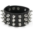 thumbnail image 1 of Skeleteen Punk Leather Spike Bracelet - Leather Cuff Biker Bracelet with Spikes for Men, Women and Kids, 1 of 7