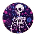 thumbnail image 1 of Skeleton 6PCS Round Microfiber Leather Table Coasters, 11x11 cm/4.3x4.3 in Set - Drink Coasters for Home and Kitchen, 1 of 6