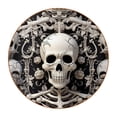 thumbnail image 1 of Skeleton 6pcs Microfiber Leather Round Car Coasters, 11x11 cm/4.3x4.3 in, Cup Holder Mats for Car, Set of 6 Absorbent Drink Coasters, 1 of 6