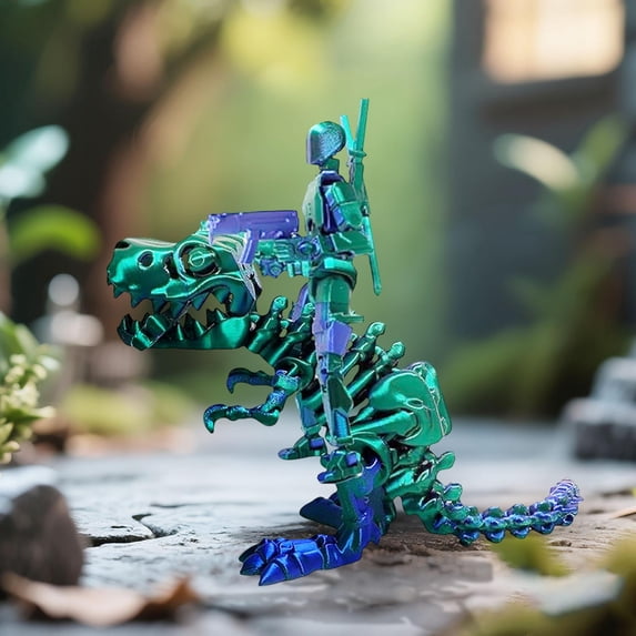 Skeleton Action Figure 3D Printed Dinosaur Squeeze Toys Accessory Pack Bedroom Decor Green Blue Finish
