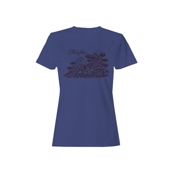 Skeleton Amidst Mushrooms - This is Fine Women's T-shirt