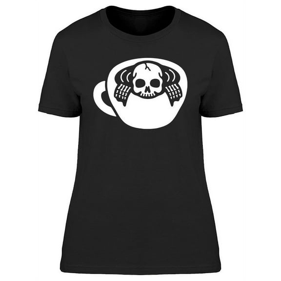 Skeleton And Cup Of Coffee T-Shirt Women -Image by Shutterstock, Female XX-Large