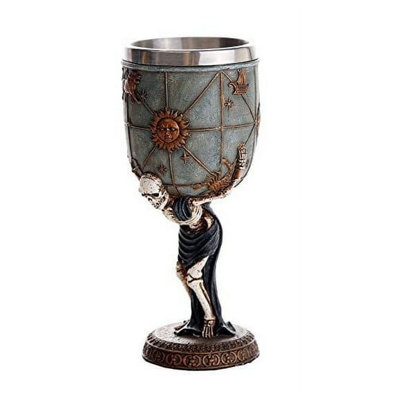 Skeleton Atlas Carrying the Weight of the Universe Skeleton Wine Goblet 7oz