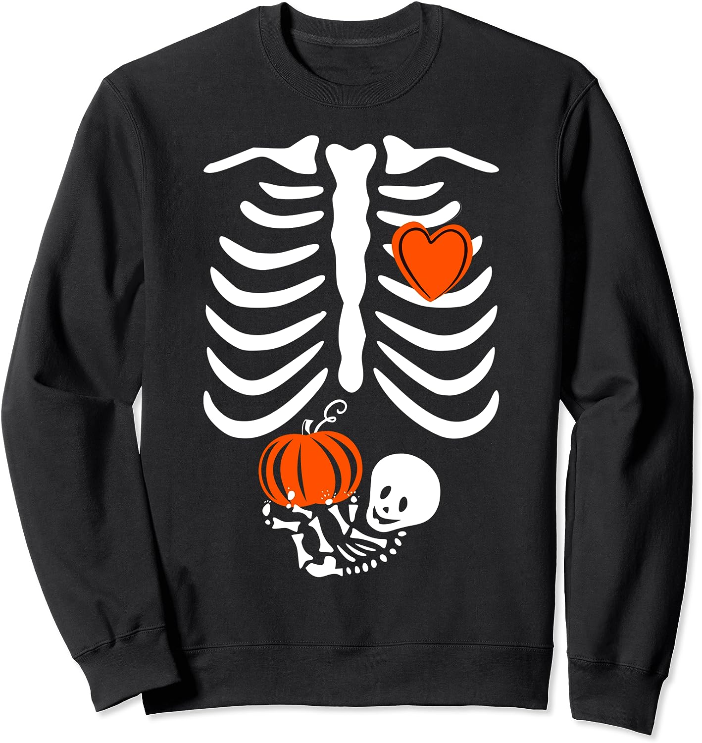 Skeleton Baby Pregnant Xray Rib Cage Halloween Costume Sweatshirt