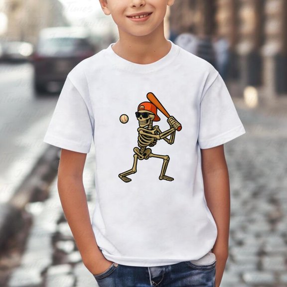 Skeleton Baseball Halloween Shirt, Costume Funny Men Boys Kids Shirt, Baseball Shirt, Halloween Player Catcher Pitcher Shirt, Baseball Gift