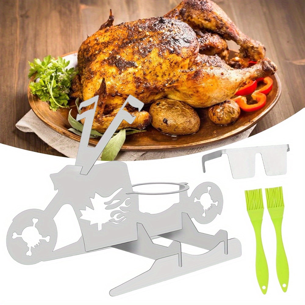 Beer Chicken Rack Skeleton Beer Can Chicken Holder - Motorcycle Themed Grill Rack for ...