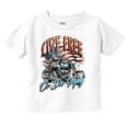 thumbnail image 1 of Skeleton Biker Live Free Die Trying Toddler Boy Girl T Shirt Infant Toddler Brisco Brands 2T, 1 of 5