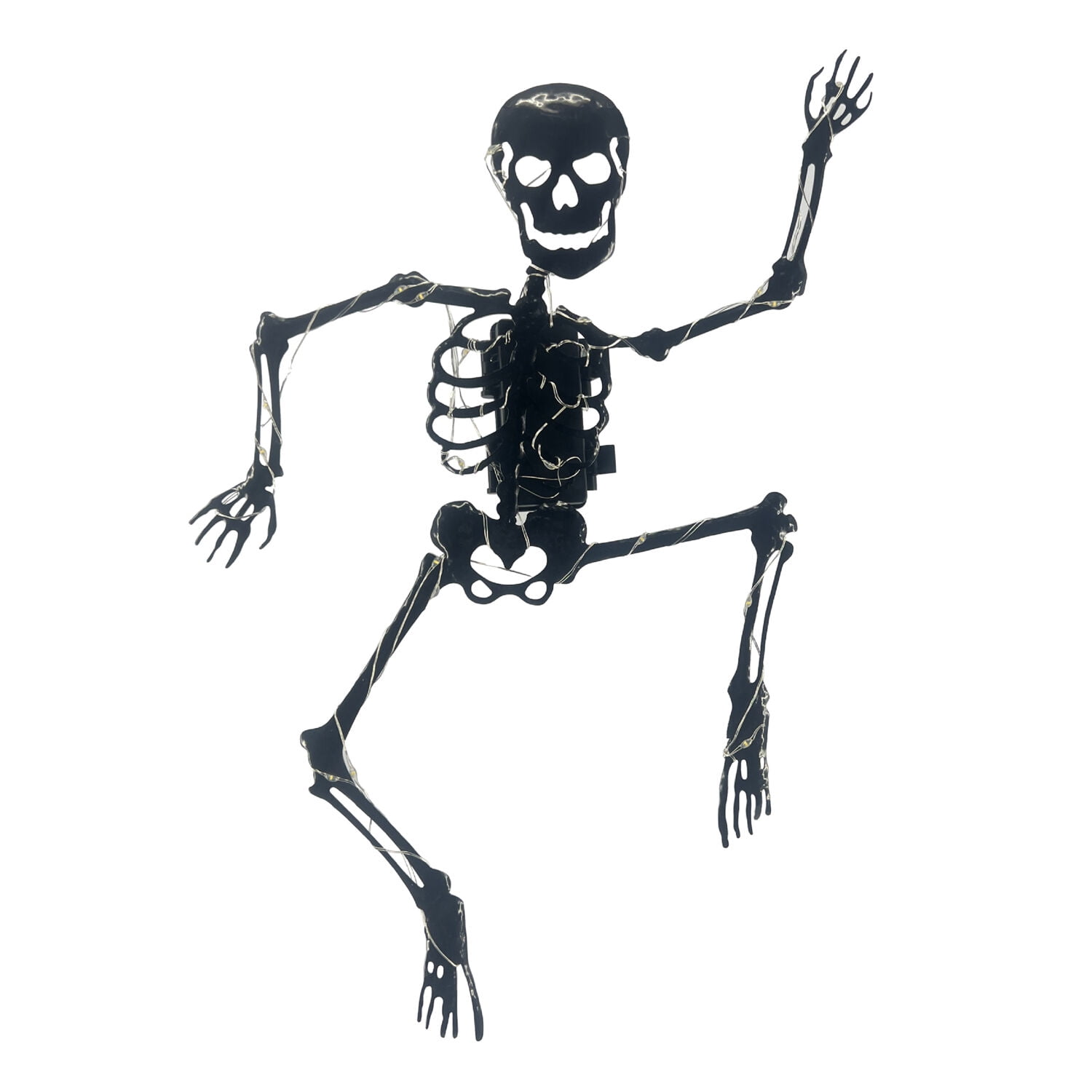 Haunted Hill Farm Halloween Decoration Metal Skeleton White 2.3-Ft.