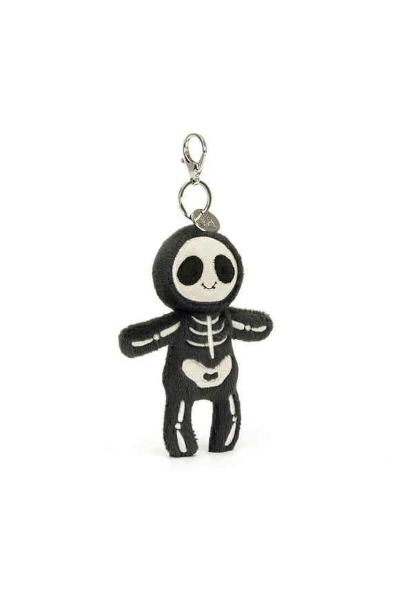 Bag Charm Plush Bobble Head Keychain Accessory for Bags Backpacks & Keys, Gothic Halloween Party Decor Gift Skeleton Bob Bag Charm
