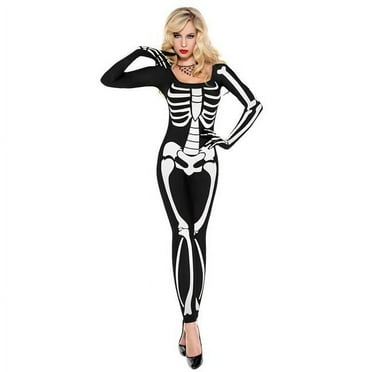 Adult Women's Skeleton Bodysuit White And Black main image 1