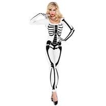 Skeleton Bodysuit Costume 70700-WHITE/BLACKXS