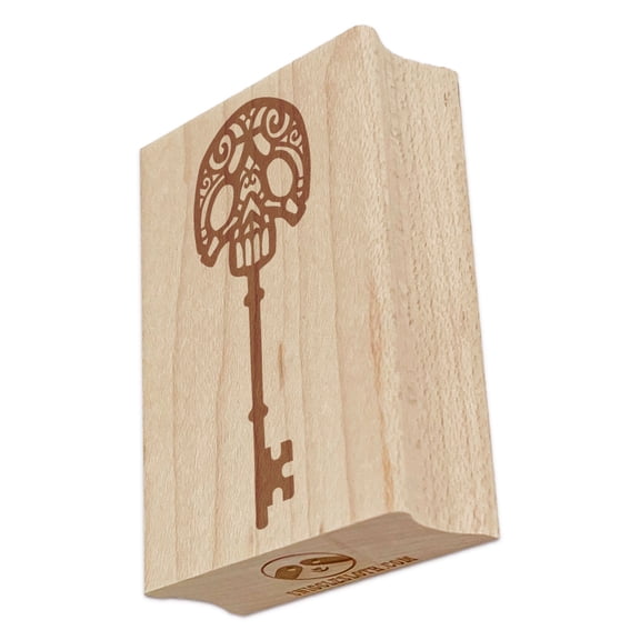 Skeleton Bone Master Key Passkey Warded Lock Rectangle Rubber Stamp Stamping Scrapbooking Crafting - Small 1.7in