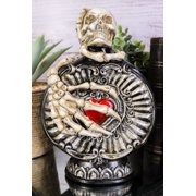 Skeleton Bones Skull With Red Heart Decorative Potion Bottle
