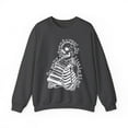 thumbnail image 1 of Skeleton Book Lover Sweatshirt Reading Skeleton Pullover Reader Shirt, 1 of 6