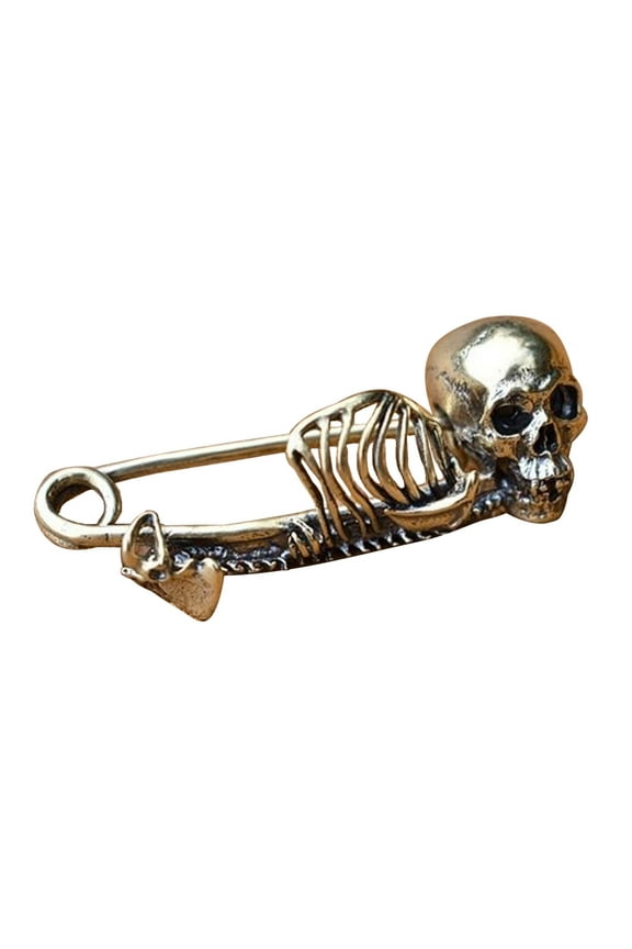 Skeleton Brooch Pin Halloween Skull Tie Pin Women Lady Bag Lapel Pin Brooch Gothic Skull Pin Jewelry