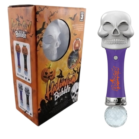 Skeleton Bubble Machine With Lights, with Box Packaged, Automatic Blower Toy, Electric Bubble Wand, Halloween Accessory for Kids Parties and Playtime
